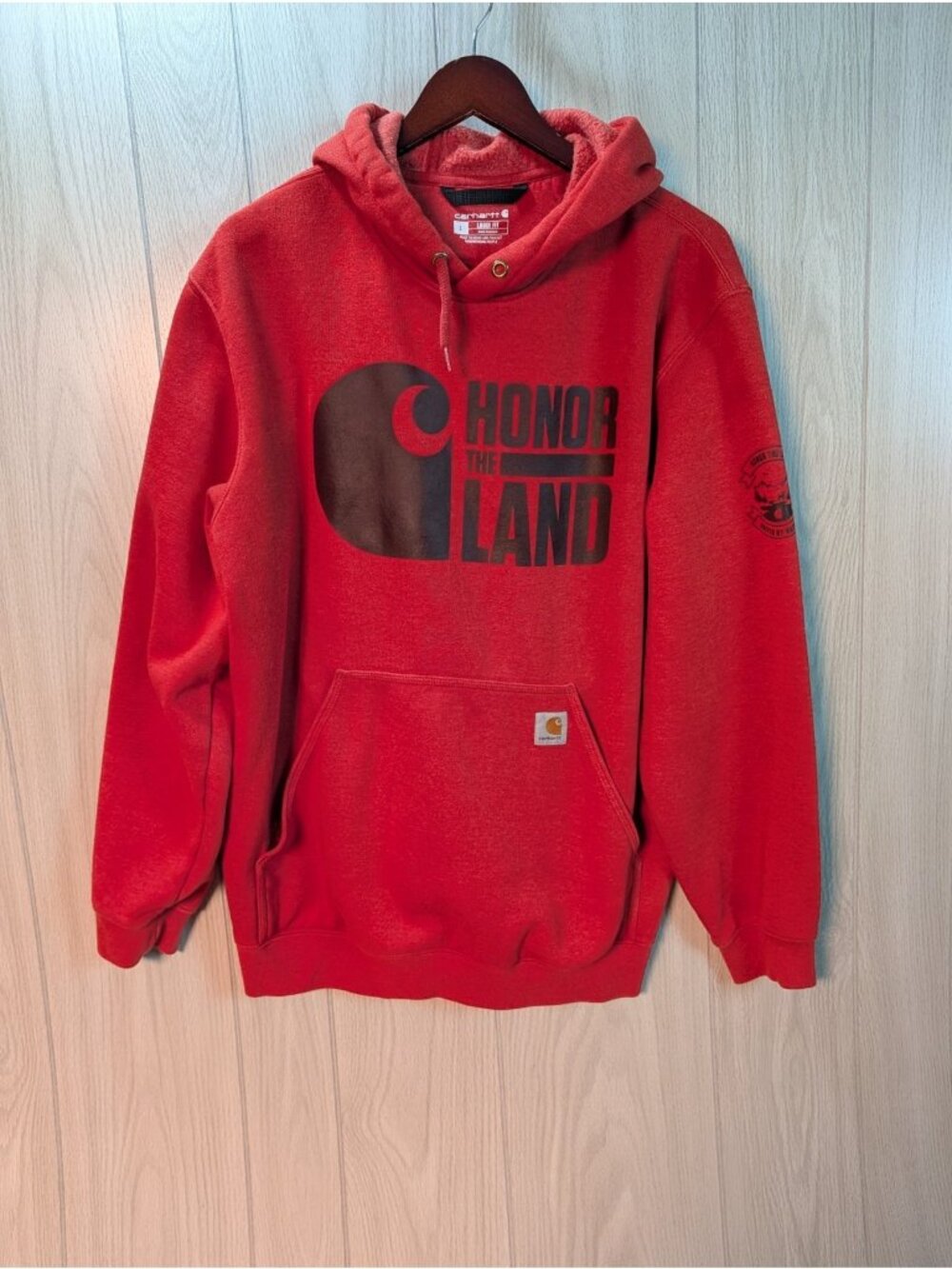 Carhartt Men's Hoodie Honor The Land Loose Fit Pullover Size Large Work Wear